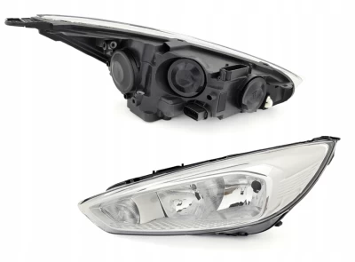 Reflektor przedni lewy Ford Focus 2015-2018, regulacja elektryczna, z silniczkiem regulacji wysokości, bez żarówek (H7/H15/PY21W/W5W), Depo, 43111C9LMLEMD1