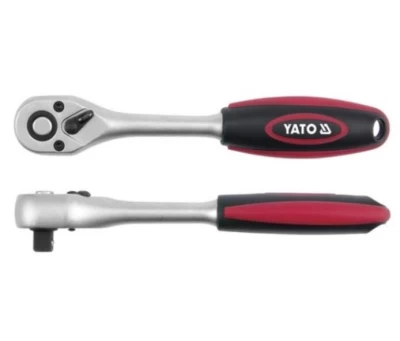 Grzechotka 1/4, rękojeść z tworzywa sztucznego, prosta, długość 148 mm, 72 zęby Yato YT-0322