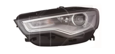 Reflektor przedni lewy Audi A6 (C7) 2011-2014, regulacja elektryczna, z silniczkiem regulacji wysokości, bez żarówek (D3S/H7/PSY24W/LED) Depo 446-1140LMLDHEM