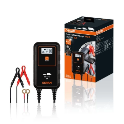 Ładowarka akumulatora (12/24V, 1840 W, 4/8 A, linka 1.5 m) z tarcza wskaźnika Osram OEBCS908