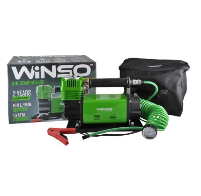 Kompresor 10 atm, 160 L/min 600 W,zaciski,przewód 2 m., wąż 7,4 m, zawór upustowy Winso 129000