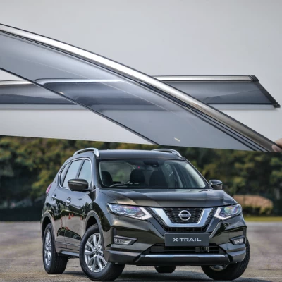 Owiewki szyb z chromowanym wykończeniem, montowane na taśmie, do Nissan X-Trail T32 2014–2021 HAVOC