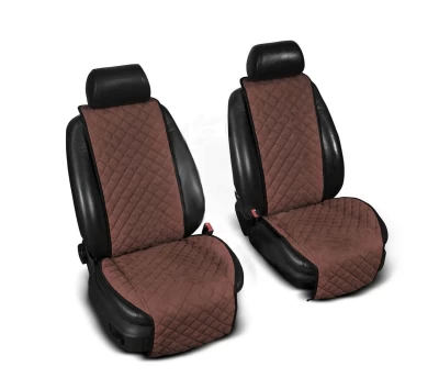 Seat overlays wide (1+1 pc) without logo, brown AVTM ALC0053