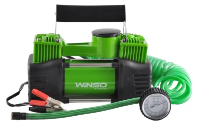 Kompresor 10 atm, 85 L/min, 2 cylindry, 360 W, zaciski, przewód 3 m, wąż 5.7 m, zawór upustowy Winso 125000