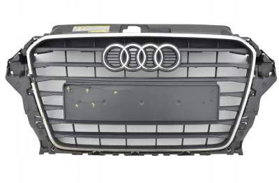 Atrapa chłodnicy Audi A3 2012-2016, czarna z chromowanym wykończeniem, AVTM, 181224990