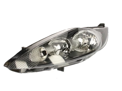 Reflektor przedni lewy Ford Fiesta 6 2008-2013, H7/H1, czarna ramka, regulacja elektryczna, z silnikiem, Depo, 431-1187LMLDEM2