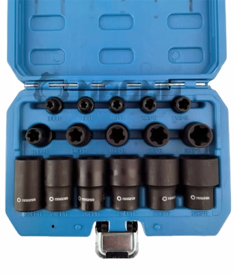 Zestaw nasadek udarowych EPR, 16 szt. (6-32 mm), 1/4", 3/8", 1/2", w walizce z tworzywa sztucznego MG51326 MAGMA