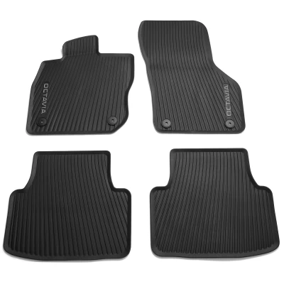 Oryginalne dywaniki do Skoda Octavia A8 2020-e-TEC guma 4 szt. VAG 5E4061500A