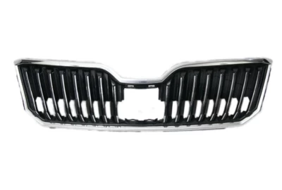 Atrapa chłodnicy Skoda Superb 2013-2015, czarna, z chromowaną ramką, tworzywo ABS, AVTM, 186417990