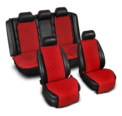 Seat overlays wide (set) without logo, red AVTM ALC0059