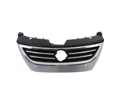 Atrapa chłodnicy Volkswagen Passat CC 2008-2012, tworzywo sztuczne, ciemna szara, bez otworu na czujnik parkowania, AVTM, 187420990