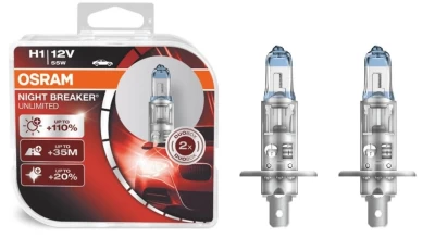 Żarówka samochodowa H1 Night Breaker+20% 12V 55W P14,5s (opakowanie blistrowe 2 szt.)