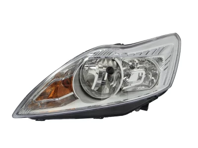 Reflektor przedni lewy Ford Focus 2 2008-2011, H7/H1, regulacja elektryczna, z silnikiem, srebrny ramka, Depo, 431-1181LMLDEM1