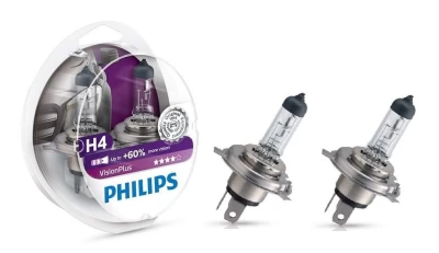 Żarówka samochodowa H4 Vision Plus+60% 12V 60/55W P43t-38 (zestaw 2 szt.) Żarówka samochodowa H4 Vision Plus+60% 12V 60/55W P43t-38 (zestaw 2 szt.)