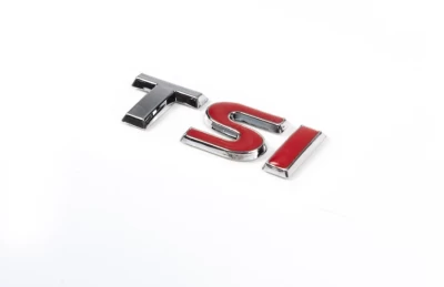 Emblemat z napisem "TSI" do Volkswagen Passat B7 2012-2015/Scirocco, T — chrom, SI — czerwony, AVTM, 645A100232