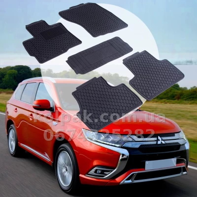 Оригінальні гумові килимки в салон Mitsubishi Outlander з 2012 HAVOC, повний комплект — фото 2