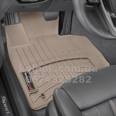 Floor mats for BMW 5-Series G30 2017-, with raised edges, front, beige, Weathertech 4510891 — photo 2