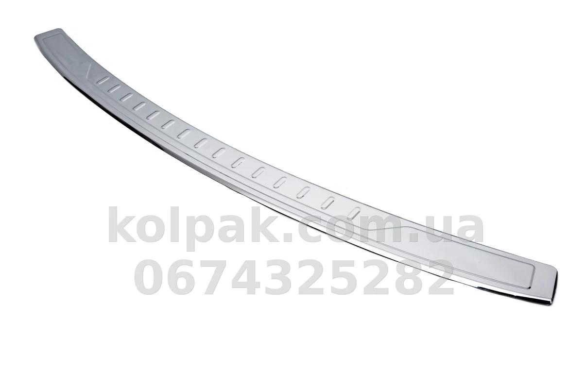Chrome rear bumper protector (with bend) Volkswagen Caddy 2004-2015, Carmos, 6450324 Chrome rear bumper protector (with bend) Volkswagen Caddy 2004-2015, Carmos, 6450324 β photo 1