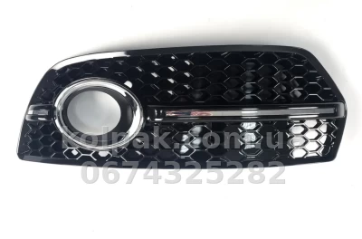 Права решітка бампера Audi Q5 2008-2012, S-Line, з отвором для протитуманної фари, із хромованим молдингом, AVTM, 181212908