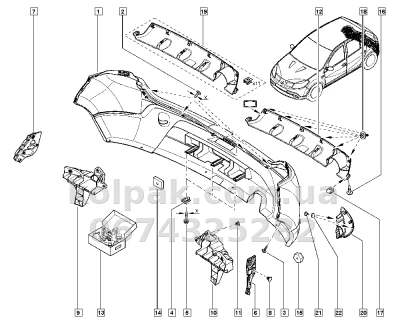 Ліве кріплення заднього бампера Dacia/Renault Sandero 2008-2013, AVTM, 8200735454, 185618963 Ліве кріплення заднього бампера Dacia/Renault Sandero 2008-2013, AVTM, 8200735454, 185618963 — фото 2