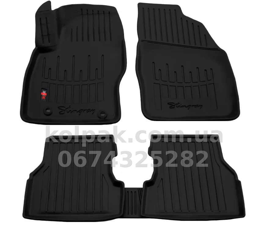 Polyurethane floor mats for Ford Focus 2 2004-2011, with raised edges, 5 pcs, Stingray, 5007035 Polyurethane floor mats for Ford Focus 2 2004-2011, with raised edges, 5 pcs, Stingray, 5007035 β photo 1