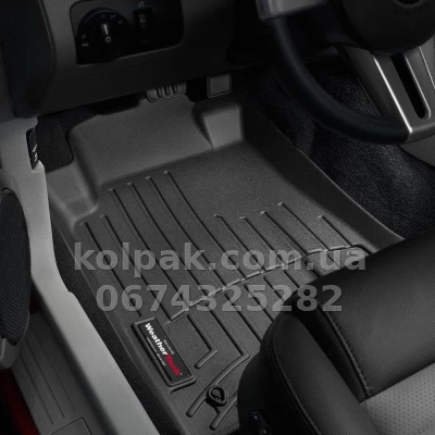 Floor mats for Ford Mustang 2008-, with raised edges, front, black, Weathertech 441391 — photo 2