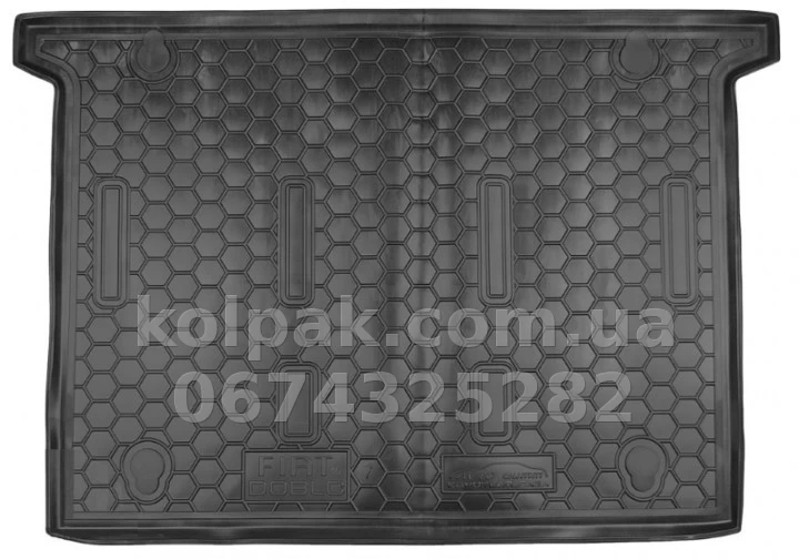 Поліуретановий килимок у багажник Fiat Doblo 2010-, 7 місць, коротка база, 111524 Avto-Gumm Поліуретановий килимок у багажник Fiat Doblo 2010-, 7 місць, коротка база, 111524 Avto-Gumm — фото 1