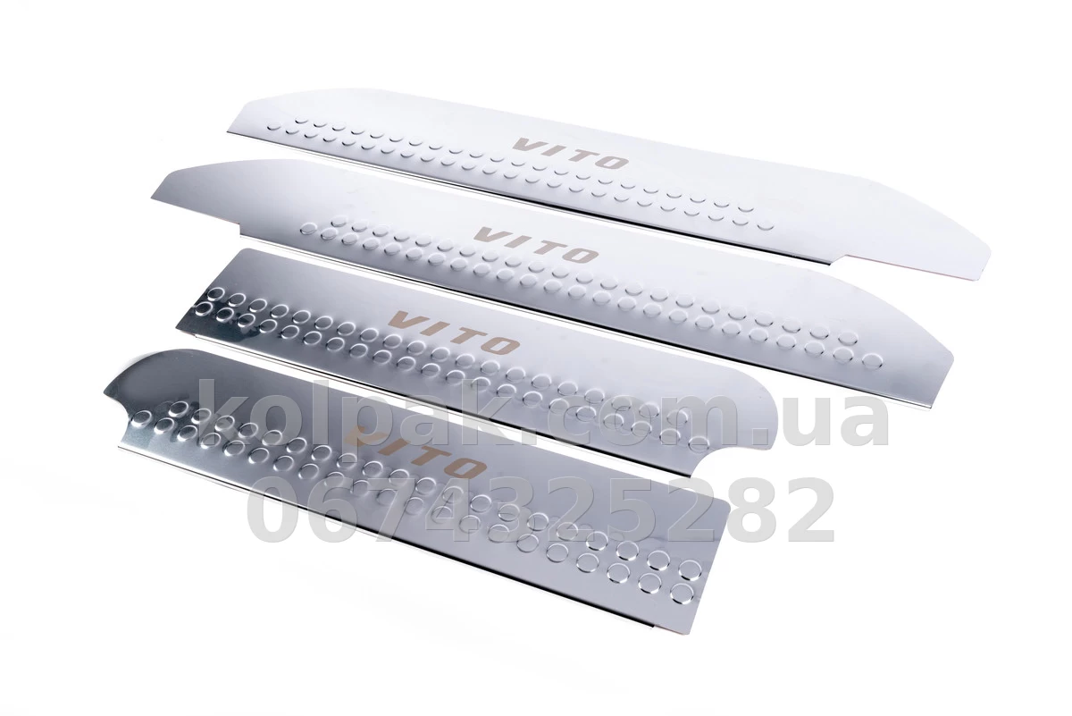 Chrome inner door sill trims (3 pcs) Mercedes-Benz Vito/Viano W639 2003-2014, Carmos, 6450114 Chrome inner door sill trims (3 pcs) Mercedes-Benz Vito/Viano W639 2003-2014, Carmos, 6450114 β photo 1