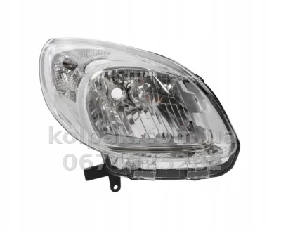 Передня права фара Renault Kangoo 2013-2021, електричне регулювання, без коректора, без ламп (H4/PY21W/W5W), хром, Depo, 55111A4RLDEM1 Передня права фара Renault Kangoo 2013-2021, електричне регулювання, без коректора, без ламп (H4/PY21W/W5W), хром, Depo, 55111A4RLDEM1