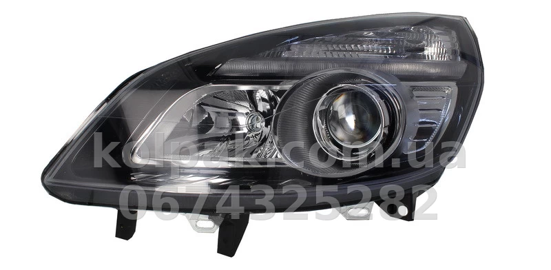 Передня ліва фара Renault Scenic/Grand Scenic 2 2006-2008, H7/H1, з покажчиком повороту, електричне регулювання, чорне відбиття, Depo, 551-1169L-LDEM2 Передня ліва фара Renault Scenic/Grand Scenic 2 2006-2008, H7/H1, з покажчиком повороту, електричне регулювання, чорне відбиття, Depo, 551-1169L-LDEM2 — фото 1