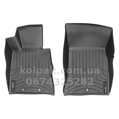 Килимки в салон Hyundai Genesis 2010-, з бортиком, передні, чорні, Weathertech 447461
