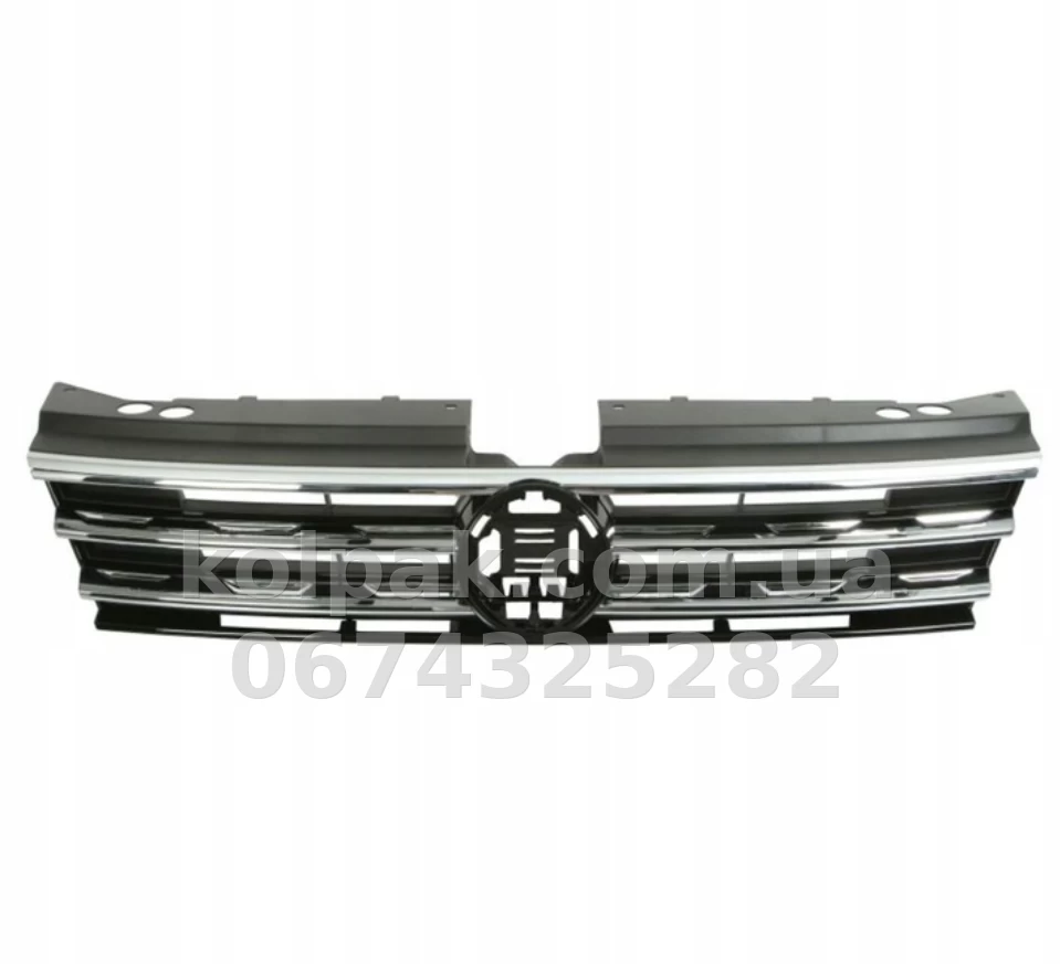 Решітка радіатора Volkswagen Tiguan 2016-2021 EUR/2018-2021, USA, R-Line, із хромованим молдингом, AVTM, 187445992 Решітка радіатора Volkswagen Tiguan 2016-2021 EUR/2018-2021, USA, R-Line, із хромованим молдингом, AVTM, 187445992 — фото 1