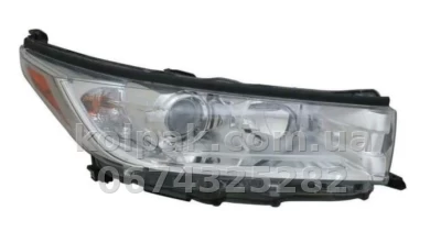 Передня права фара Toyota Highlander 2016-2019, механічне регулювання, без ламп (H11.HB3.7444na.W5W), жовта вставка, Depo, 31211ASRAS1 Передня права фара Toyota Highlander 2016-2019, механічне регулювання, без ламп (H11.HB3.7444na.W5W), жовта вставка, Depo, 31211ASRAS1