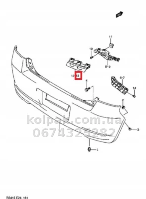 Ліве кріплення заднього бампера Suzuki Swift 2005-2010, під фарою, AVTM, 7183263J00, 186814963 — фото 2