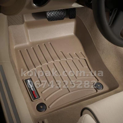 Floor mats for Audi A8 2003-2010, with raised edges, front, beige, Weathertech 452201 — photo 2