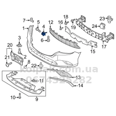 Original left front bumper mounting bracket Mazda 6 2013-2016, GHP9500U1C — photo 2