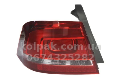 Задній ліхтар Volkswagen Passat B7 2011-2014, лівий, зовнішній, світла смуга, Depo, 441-19C2L-UE