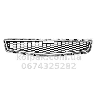 Решітка радіатора Chevrolet Malibu 2012-2014, нижня, із хромованим молдингом, AVTM, 181718915