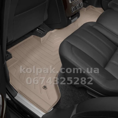 Floor mats for Land Rover Range Rover Vogue 2013-, with raised edges, rear, beige, Weathertech 454803 — photo 2