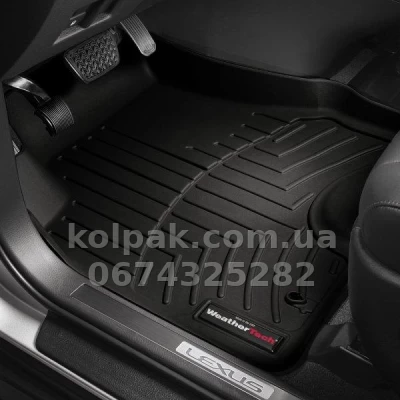 Килимки в салон Volvo S90 2016-2019, hybrid, з бортиком, передні, чорні, Weathertech 4412811 — фото 2