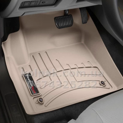 Floor mats for Land Rover Discovery Sport 2015-, with raised edges, front, beige, Weathertech 457961 — photo 2
