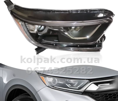 Передня ліва фара Honda CR-V 2017-2020, електричне регулювання, із коректором, без ламп (H11/HB3/LED), Depo, 1171143LMLDM2 — фото 2