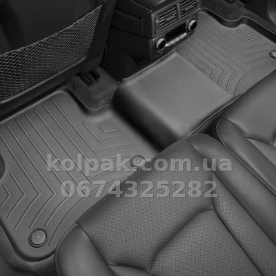 Floor mats for Audi Q7 2016-/Q8 2018-, with raised edges, rear, black, Weathertech 448872 — photo 2