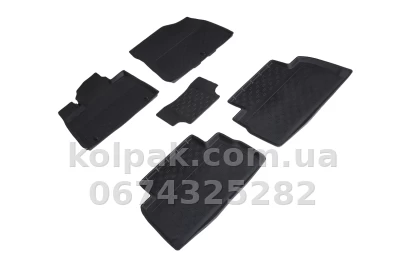Floor mats for Hyundai Santa Fe 4 2020-, 5 seats, Rubber, 5 pcs, Seintex, 96314 — photo 5