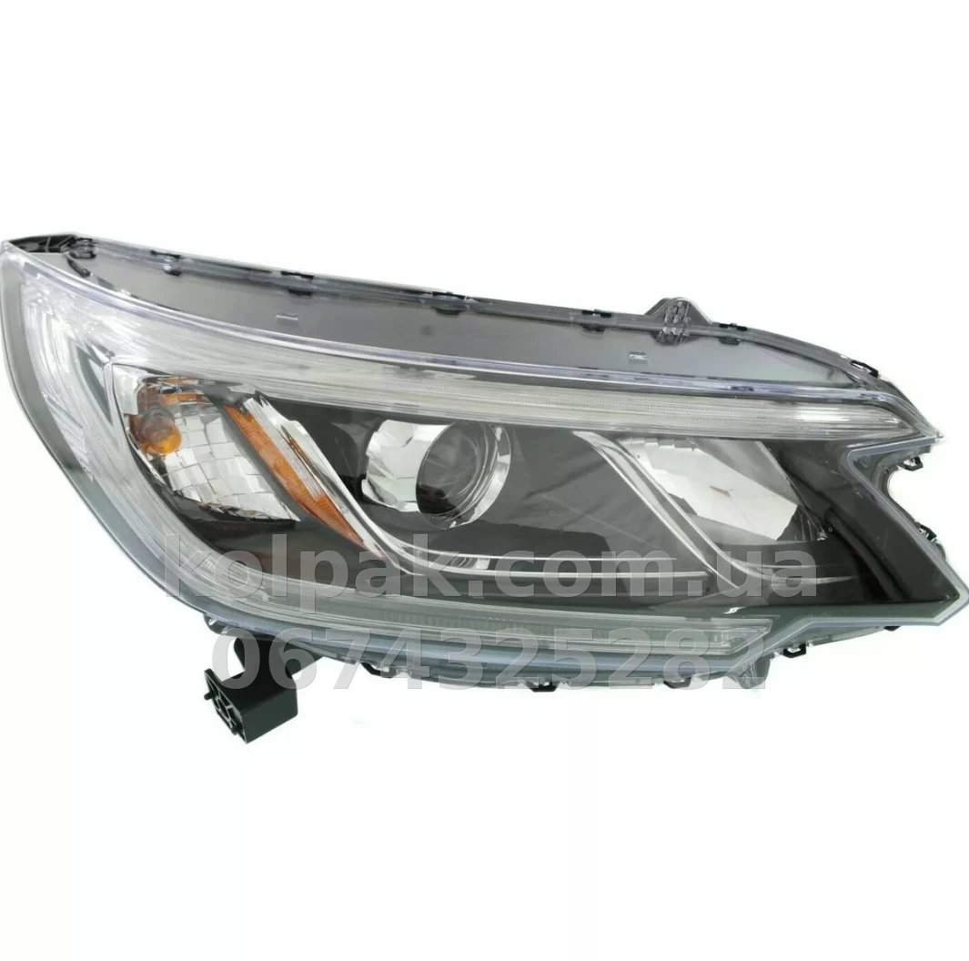 Front right headlight Honda CR-V 2015-2017, manual adjustment, without bulbs (HB3/H11/7444na/LED), yellow insert, Depo, 3171173RAC2 Front right headlight Honda CR-V 2015-2017, manual adjustment, without bulbs (HB3/H11/7444na/LED), yellow insert, Depo, 3171173RAC2 β photo 1