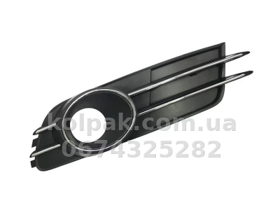 Права решітка бампера Audi A6 C7 2011-2014, з отвором для протитуманної фари, чорна хром, AVTM, 4GD807682B, 181214918
