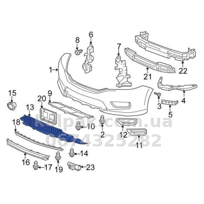 Bumper grille Honda Accord 9 Coupe 2013-2015, centre, black, AVTM, 71103T3LA01, 183041910 — photo 2