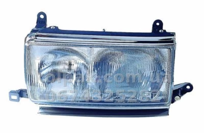 Передня ліва фара Toyota Land Cruiser J8 1991-1996, механічне регулювання, без ламп, хром смужки (H4/H1) Depo 212-1173L-LD-E Передня ліва фара Toyota Land Cruiser J8 1991-1996, механічне регулювання, без ламп, хром смужки (H4/H1) Depo 212-1173L-LD-E