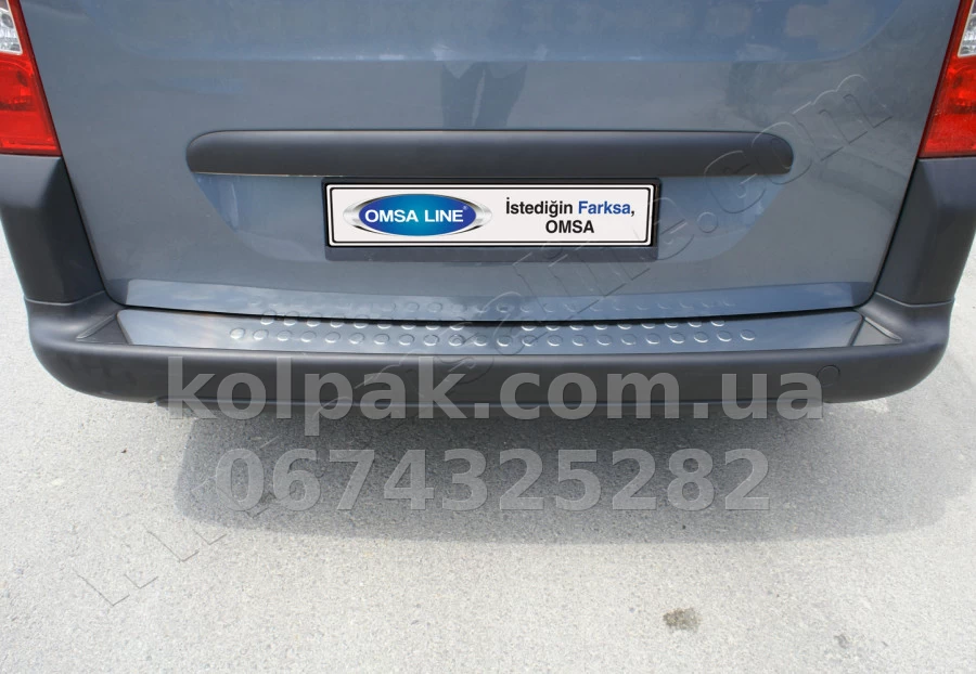 Chrome rear bumper protector (Matt) Citroen Berlingo/Peugeot Partner 2008-, OmsaLine, 1524093T Chrome rear bumper protector (Matt) Citroen Berlingo/Peugeot Partner 2008-, OmsaLine, 1524093T β photo 1