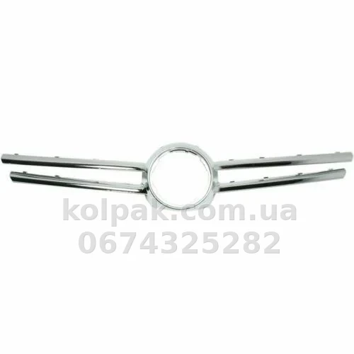 Решітка радіатора Volkswagen Touareg 2007-2009, верхня зовнішня, хромована, AVTM, 187410991 Решітка радіатора Volkswagen Touareg 2007-2009, верхня зовнішня, хромована, AVTM, 187410991 — фото 1